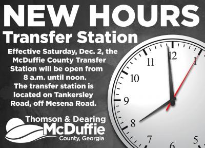 Transfer Station New Hours 